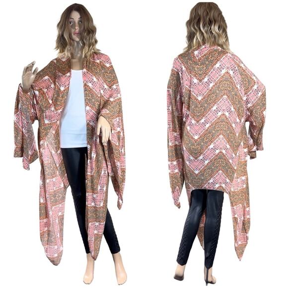 Chrysanthemum Boho Bell Kimono Sleeve Cardigan SZ M/L $69 - Picture 5 of 12